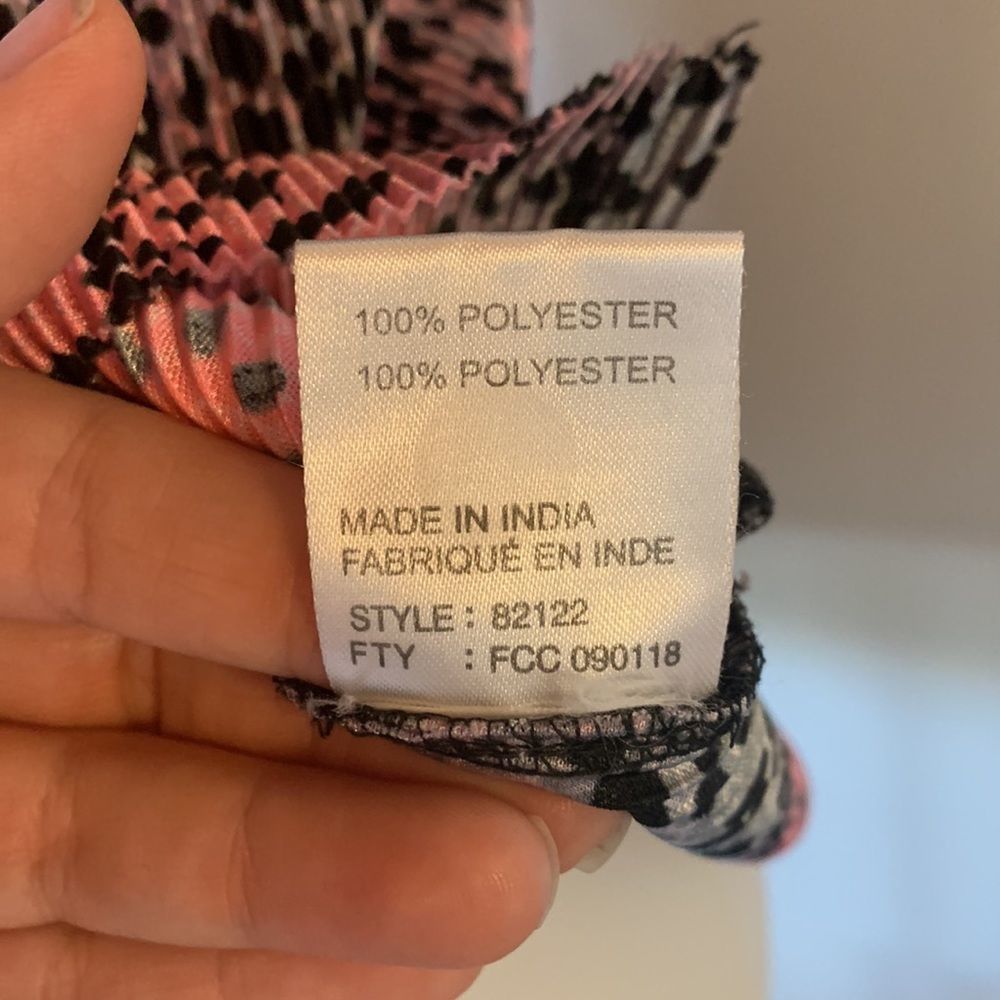 [Jamie Sadock] Pink/Black Pleated Leopard Shirt - Size Small - Picture 5 of 7